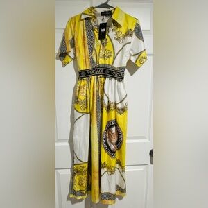 Versace Yellow and White Dress